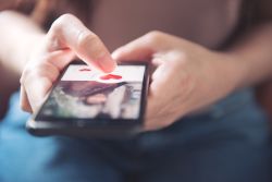 Women holding phone